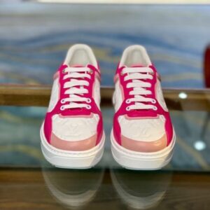 Replica Louis Vuitton Monogram Lambskin Time Out Sneakers Pink 2