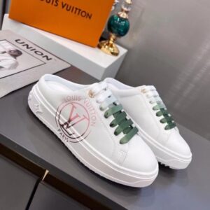 Replica Louis Vuitton Time Out Open Back Sneakers Green 2