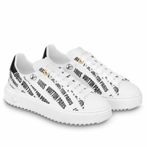 Replica Louis Vuitton Time Out Sneakers In Black Printed Leather