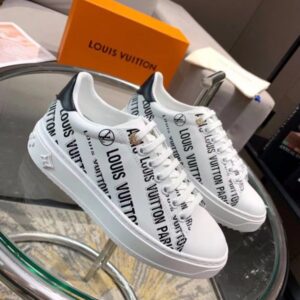 Replica Louis Vuitton Time Out Sneakers In Black Printed Leather 2