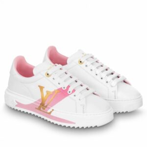 Replica Louis Vuitton Time Out Sneakers In Pink Printed Leather