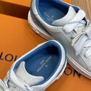 Replica Louis Vuitton Time Out Sneakers with Blue Signature Back 2