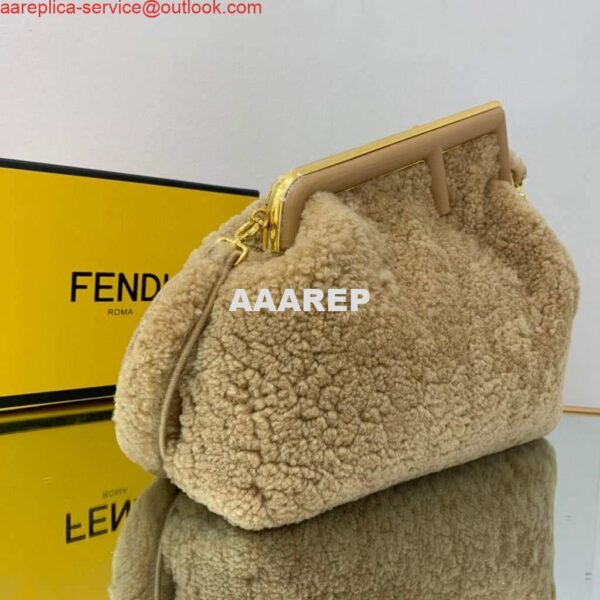 Replica Fendi First Medium Sheepskin Bag 8BP127 Apricot 2