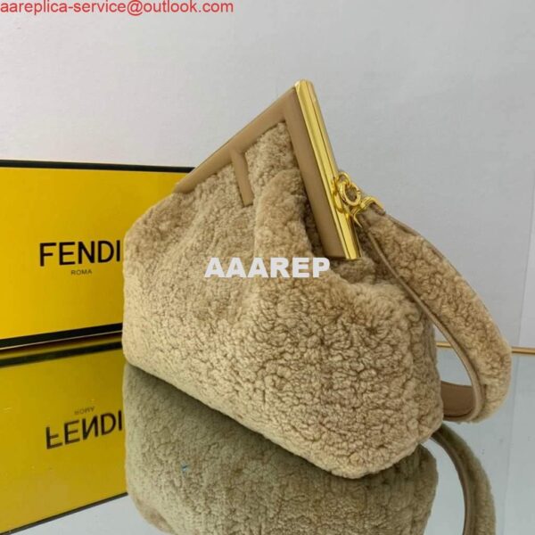 Replica Fendi First Medium Sheepskin Bag 8BP127 Apricot 3