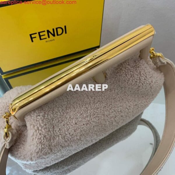 Replica Fendi First Medium Sheepskin Bag 8BP127 Beige 4