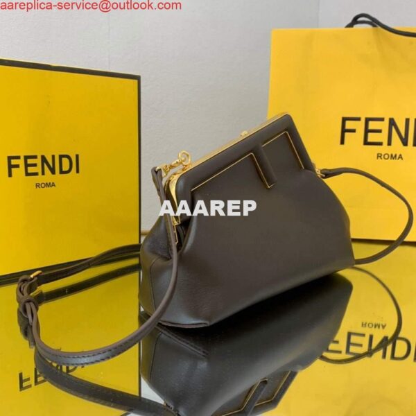 Replica Fendi FIRST Small Bag 8BP129 Dark Brown Leather 2