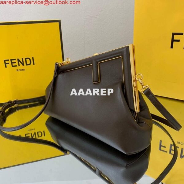 Replica Fendi FIRST Small Bag 8BP129 Dark Brown Leather 3