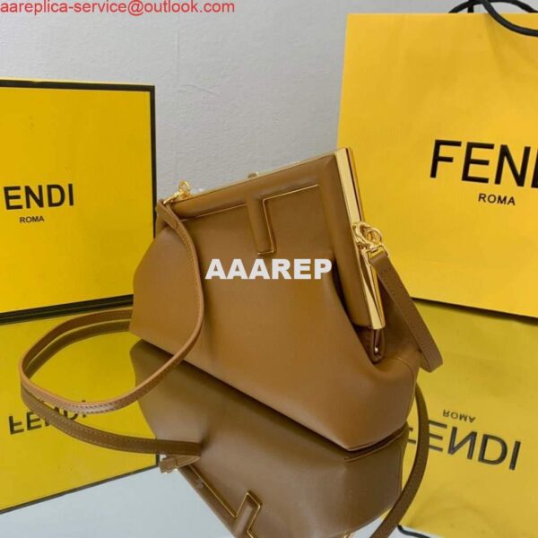 Replica Fendi FIRST Small Bag 8BP129 Leather Brown 3