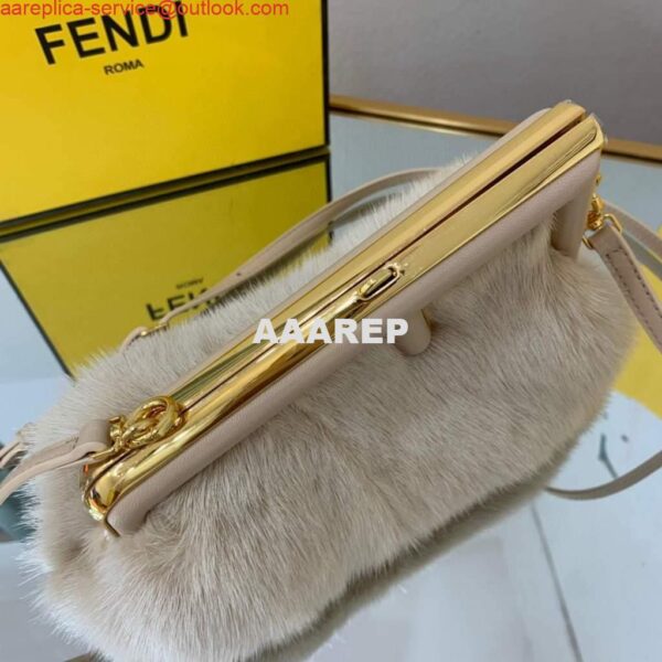 Replica Fendi FIRST Small Bag Fox fur Bag 8BP129 Apricot 4