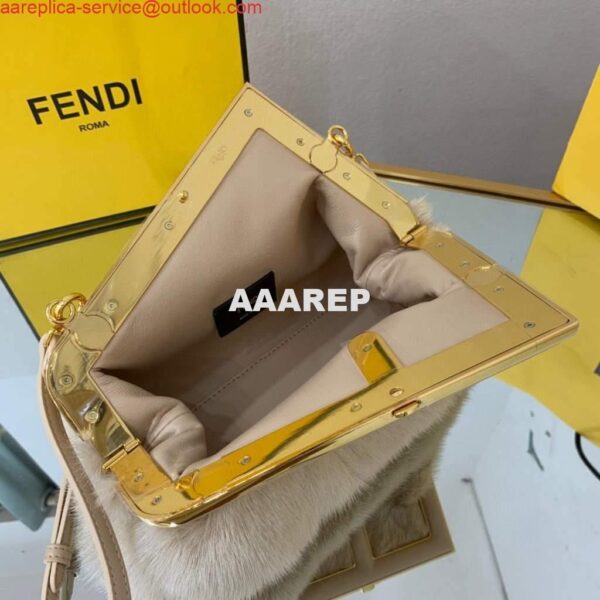 Replica Fendi FIRST Small Bag Fox fur Bag 8BP129 Apricot 5