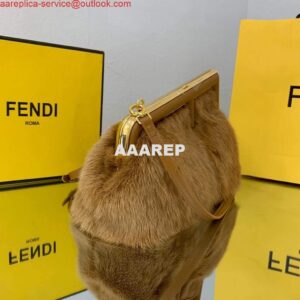 Replica Fendi FIRST Small Bag Fox fur Bag 8BP129 Brown 2