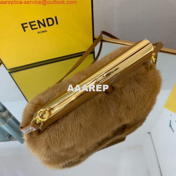 Replica Fendi FIRST Small Bag Fox fur Bag 8BP129 Brown 6