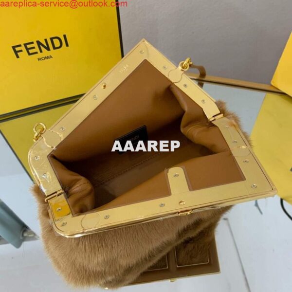 Replica Fendi FIRST Small Bag Fox fur Bag 8BP129 Brown 7