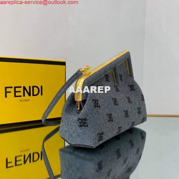 Replica Fendi First Small flannel Bag 8BP129 Blue 2