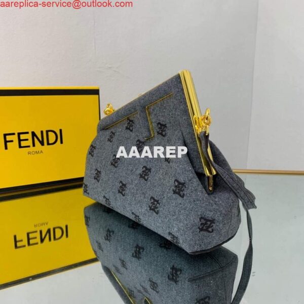 Replica Fendi First Small flannel Bag 8BP129 Blue 3