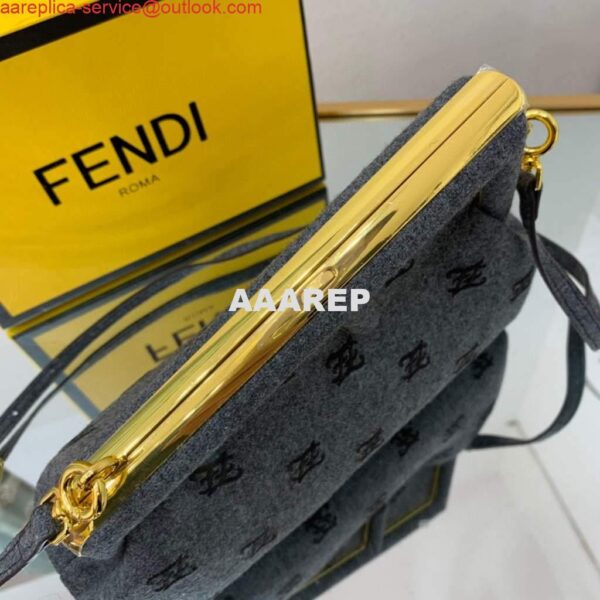 Replica Fendi First Small flannel Bag 8BP129 Blue 6