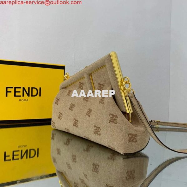 Replica Fendi First Small flannel Bag 8BP129 Tan 3