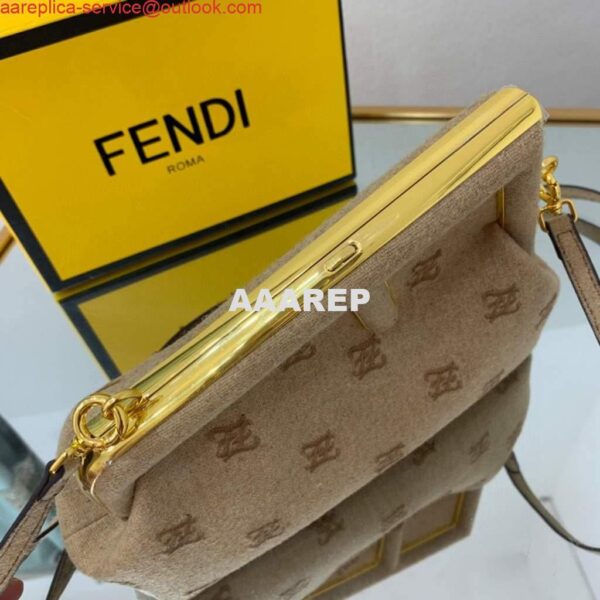 Replica Fendi First Small flannel Bag 8BP129 Tan 6