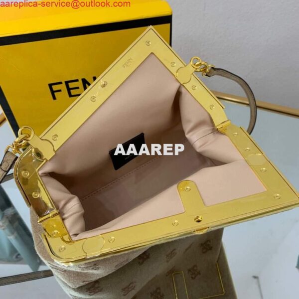 Replica Fendi First Small flannel Bag 8BP129 Tan 5