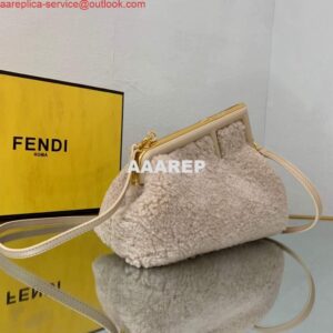 Replica Fendi First Small Sheepskin Bag 8BP129 Beige 2