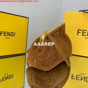 Replica Fendi First Small Sheepskin Bag 8BP129 Brown 2