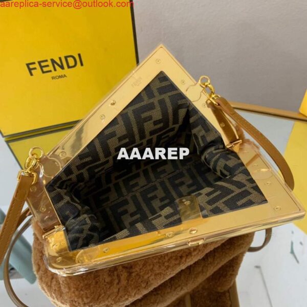 Replica Fendi First Small Sheepskin Bag 8BP129 Brown 7