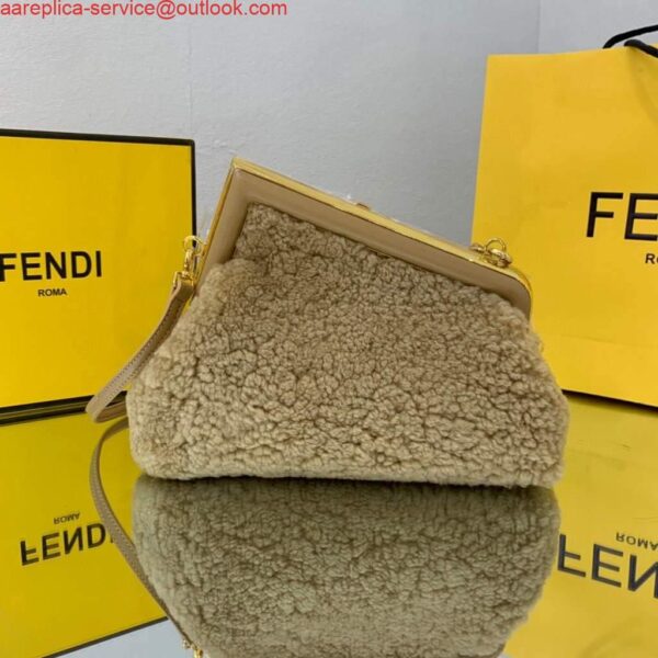 Replica Fendi First Small Sheepskin Bag 8BP129 Tan 3