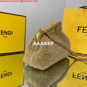 Replica Fendi First Small Sheepskin Bag 8BP129 Tan 2