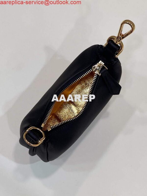 Replica Fendi Nano Fendigraphy Black Leather Charm 7AS089 Black 3