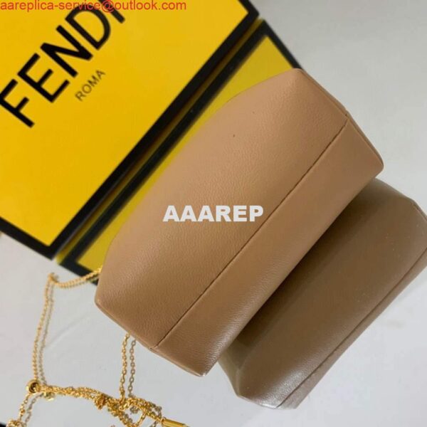 Replica Fendi Nano First Charm Shoulder Bag 7AS051 Apricot 9