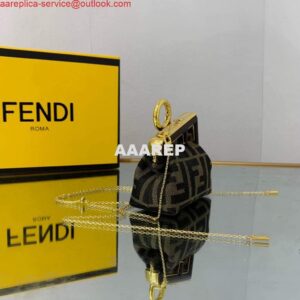 Replica Fendi Nano First Charm Shoulder Bag 7AS051 FF Green 2