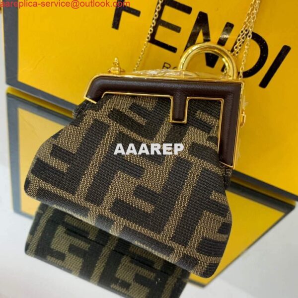 Replica Fendi Nano First Charm Shoulder Bag 7AS051 FF Green 4