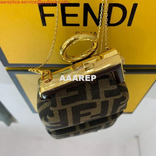 Replica Fendi Nano First Charm Shoulder Bag 7AS051 FF Green 5