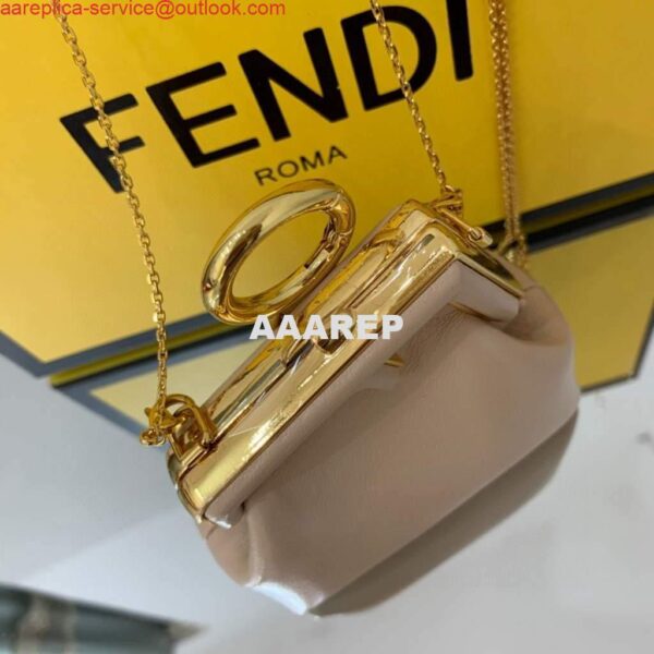 Replica Fendi Nano First Charm Shoulder Bag 7AS051 Light Pink 6