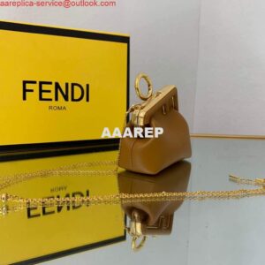 Replica Fendi Nano First Charm Shoulder Bag 7AS051 Tan 2