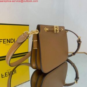 Replica Fendi Touch Brown leather Bag 8BT349