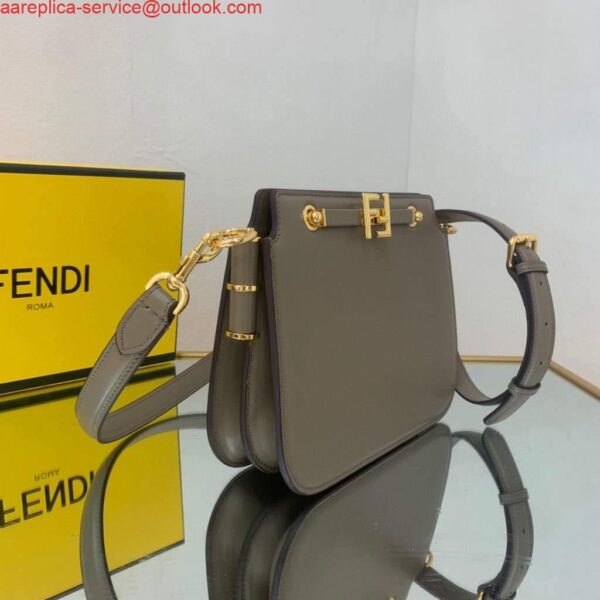 Replica Fendi Touch Grey leather Bag 8BT349 2