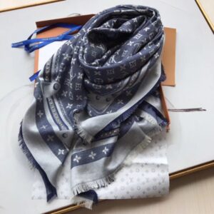 Replica Louis Vuitton Blue Studdy Denim Monogram Shawl M73698 2