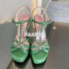 Replica Gucci GG-Chain Leather Sandals 746614 Pink 2