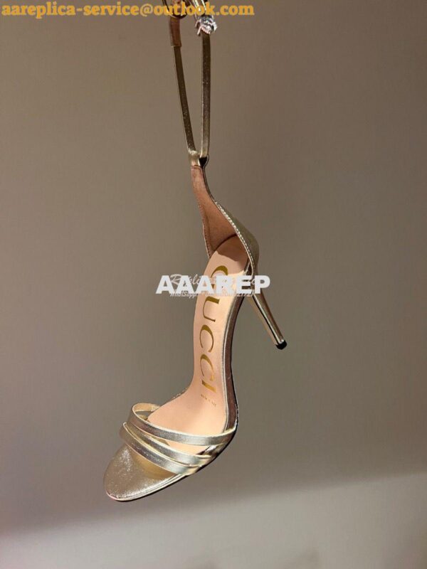 Replica Gucci Heeled Metallic Sandal 551213 4