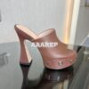 Replica Gucci Interlocking G Platform Slide Leather Sandal 740426 Gree 2