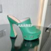 Replica Gucci Interlocking G Platform Slide Leather Sandal 740426 Brow