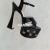 Replica Gucci Interlocking G Platform Slide Metallic Leather Sandal 74