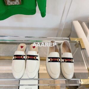 Replica Gucci Loafer Leather with Web 631619 White 2