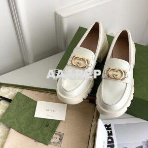 Replica Gucci lug sole Interlocking G with crystals Loafer 700271 2