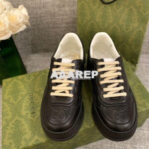 Replica Gucci Men Female GG Embossed Sneaker 670408 Black 2