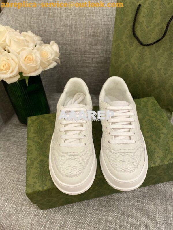 Replica Gucci Men Female GG Embossed Sneaker 670408 White 4