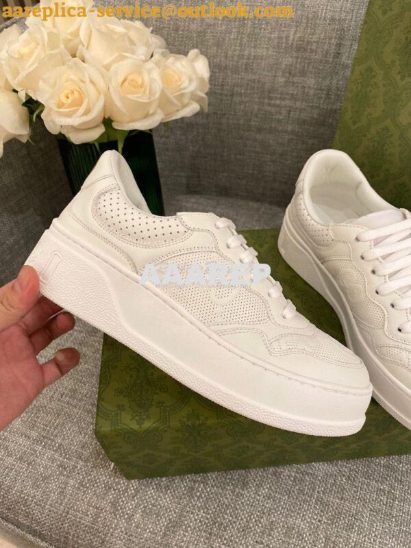 Replica Gucci Men Female GG Embossed Sneaker 670408 White 6