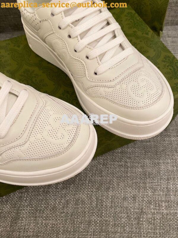 Replica Gucci Men Female GG Embossed Sneaker 670408 White 7