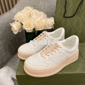 Replica Gucci Men Female GG Embossed Sneaker 670408 White Beige